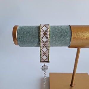 Geweven kralen armband 'White diamond'