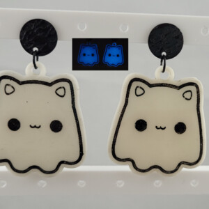 Kat geest glow in the dark oorbellen