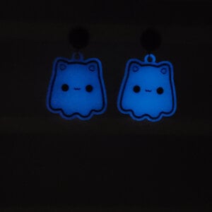 Kat geest glow in the dark oorbellen