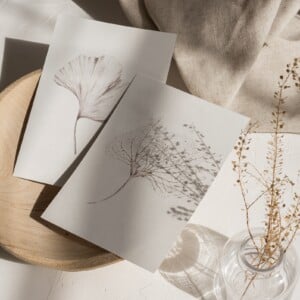 Kunstkaart Botanische Inkttekening A5 Set van 3 Art Print