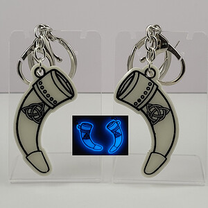 Viking Triquetra glow in the dark drink hoorn sleutelhanger