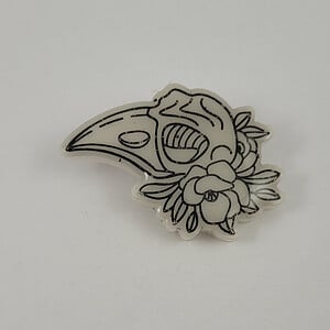 Vogel schedel bloem magneet