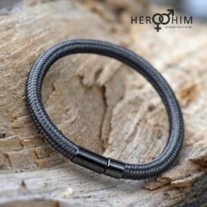 Armband van Textielsnoer - Coal Grey