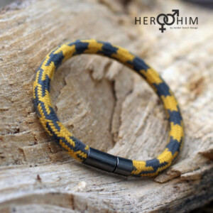 Armband van Textielsnoer - Mustard Grey