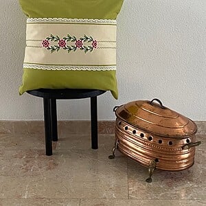 Kussenhoes mintgroen met vintage uitstraling