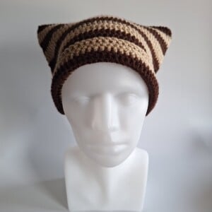 Gehaakte muts 'Brown & tan'