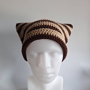 Gehaakte muts 'Brown & tan'