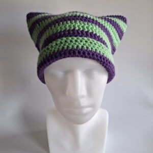 Gehaakte muts 'Purple & peppermint'