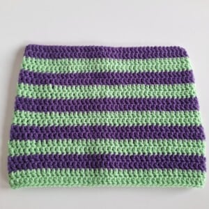 Gehaakte muts 'Purple & peppermint'