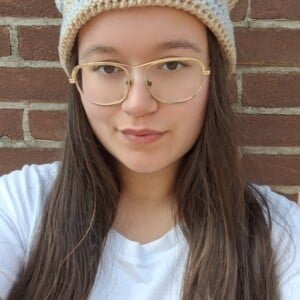 Gehaakte muts 'Tan & light grey'