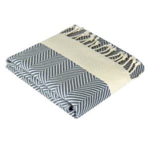 Hamamdoek xl hiera - hammam strandlaken sauna handdoek backpacken - dames en heren - extra groot - 100x220 cm - grijs