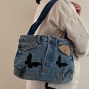 Hippe upcycled jeans tas