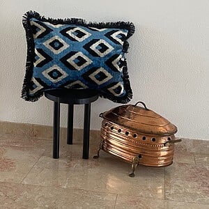 Ikat zijde-velvet kussenhoes