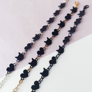 Kattenkopjes en hartjes armband