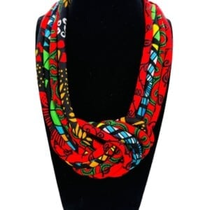 Keffi ketting rood met blauw