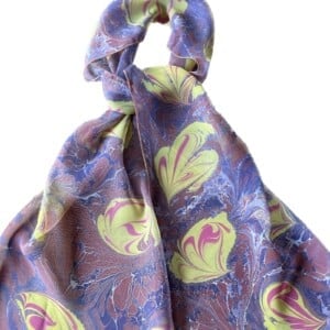 Paars zijden sjaal marble design