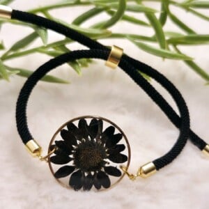 Resin zwarte adjustable armband