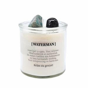 Sterrenbeeld geurkaars met edelstenen - Waterman
