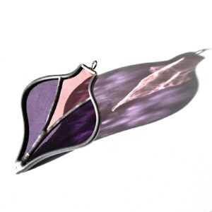 glas in lood kerst hanger Viola rosa