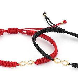 Armband Infinity - bedel 14 karaat geel goud, ideaal als cadeau, maat verstelbaar 15-21 cm