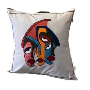 Artisan Faces Geborduurde Kussenhoezen met Vezelvulling – 100% Katoen