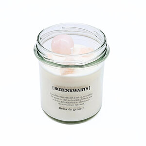 DIY pakket - Kaars met edelsteen en geurdecoratie - Rozenkwarts