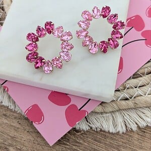 Dubble pink oorbellen