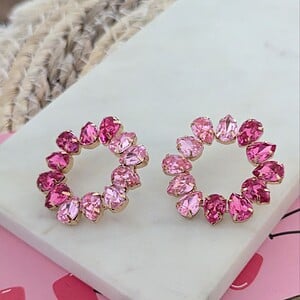 Dubble pink oorbellen