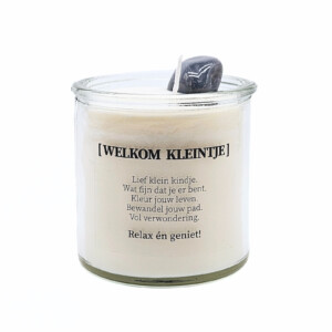 Geboortekaars met edelstenen - Welkom kleintje - jongen