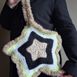 Gehaakte tas 'Lime star'