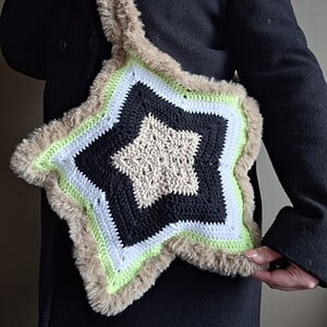 Gehaakte tas 'Lime star'