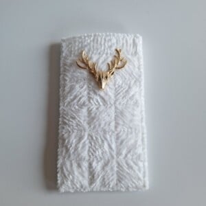 Geweven brillenkoker 'White & gold'