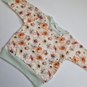 Trui- sweatshirt- bloemen-beige