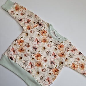 Trui- sweatshirt- bloemen-beige