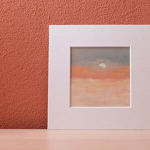 Klein schilderij oranje hemel