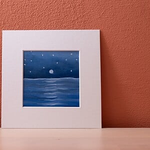 Klein schilderij zee nacht