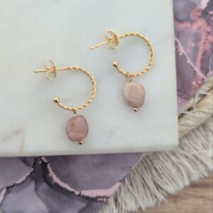 Natural stone oorbellen