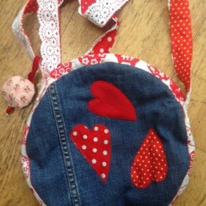 Ronde tas met grappig vogeltje