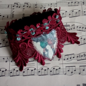Rood KANT Cuff Armband Onder Moeders Paraplu