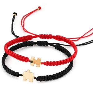 Set armbanden 14 karaat geelgouden Puzzelstukjes