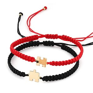 Set armbanden 14 karaat geelgouden Puzzelstukjes