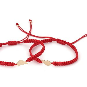 Set armbanden met 14 karaat goud Hartjes