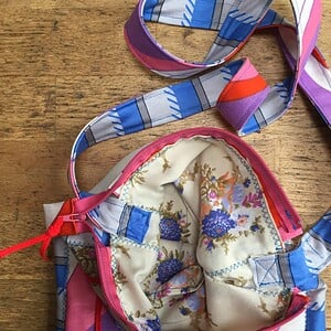 Tasje met roze vintage stoffen