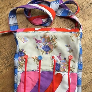 Tasje met roze vintage stoffen