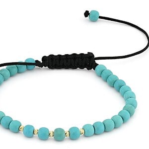 Turkoois armband met 14 karaat geelgouden kralen