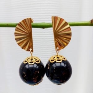 Black Gold Foil Earrings