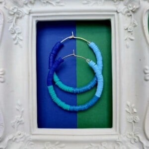 Blue Ombre Heishi Hoops