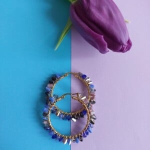 Cornflower Wire Wrapped Hoops