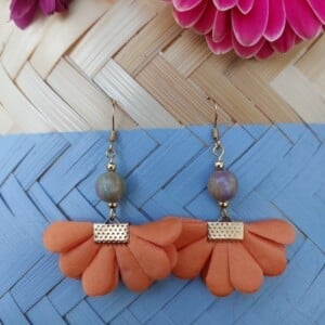 Daisy Petal Earrings - Orange
