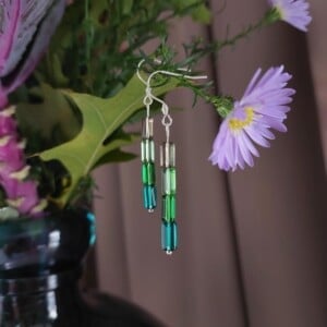 Green Ombre Crystal Drop Earrings
